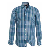 Camisa Tommy Hilfiger Soft Micro Tartan Shirt Azul/branco