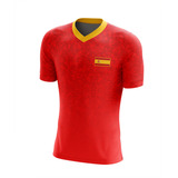 Camisa Uv Futebol Infantil Juvenil Bandeira Espanha Dry Fit