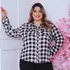 Camisa Xadrez Feminina Plus Size Festa Junina Manga Longa
