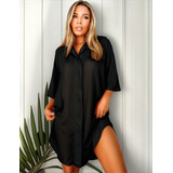 Camisao Chemise Viscolinho Saida