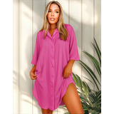 Camisao Chemise Viscolinho Saida