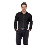 Camisas Social Masculina Manga Longa Slim Premium Elastano