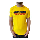 Camiseta Abercrombie And Fitch New York Amarela Masculina