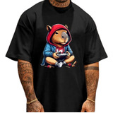 Camiseta Algodão Oversized Vídeo Game Capivara Masculino