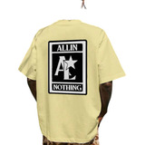 Camiseta All In Nothing Fashion Casual Larga Reta Moderna