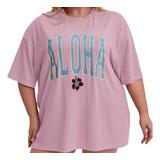 Camiseta Aloha Florzinha Oversized