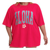Camiseta Aloha Florzinha Oversized