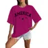 Camiseta America Feminina Oversized Moderna Estilosa Tiktok
