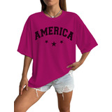 Camiseta America Feminina Oversized