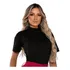 Camiseta Baby Look Feminina Básica Algodão Lisa Preta Branca
