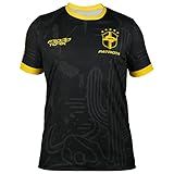 Camiseta Baby Look Feminina Pro Tork Brasil Seleção Copa 2022 Tam G Preto/amarelo, Modelo: Cp-308az-2