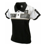Camiseta Baby Look Harley Davidson Feminina Polo Full Tag Prata Brilhante 100% Algodão