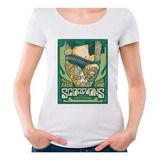 Camiseta Babylook Poster Show Banda Scorpions Whitesnake