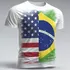 Camiseta Bandeira Brasil Com Estados Unidos Eua 1 - Dicelli