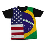 Camiseta Bandeira Brasil Verde E Amarelo Blusa Camisa