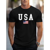 Camiseta Bandeira Eua Algodao