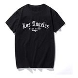 Camiseta Básica Algodão Los Angeles Eua Brooklyn Streetware