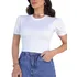Camiseta Basica Cropped Manga Princesa Bufante Manga Curta 