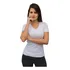 Camiseta Básica Feminina Branca Gola V Canelada Bu11