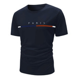 Camiseta Basica Masculina Lisa Premium Algodão Faixa Paris