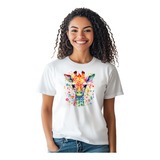 Camiseta Blusa Girafa Colorida