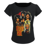 Camiseta Blusa Preta Feminina Banda Motley Crue