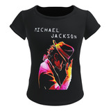 Camiseta Blusa Preta Feminina Michael Jackson Thriller