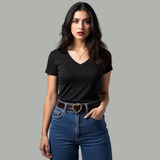 Camiseta Blusinha Feminina Gola