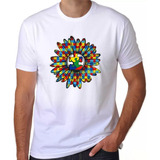 Camiseta Branca Autista Flor Autismo Baby Look Unissex Blusa