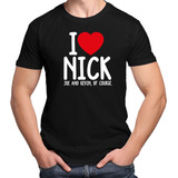 Camiseta Camisa Banda Jonas Brothers I Love Nick Algodão