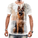 Camiseta Camisa Cachorros De Raça Pastor Alemão Capa Preta 6