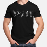 Camiseta Camisa Esqueletos Dancando
