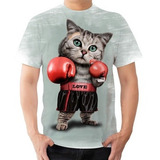 Camiseta Camisa Gato Lutador