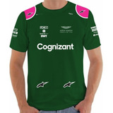 Camiseta/camisa Masculina Verde Aston Martin - Vettel 2021