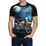 Camiseta Camisa Moto Aguia Harley Freedom Rock Skull Caveira