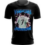 Camiseta Camisa Real Madrid Vini Jr Vinicius Junior Preta 6
