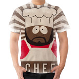 Camiseta Camisa South Park Chef Cozinheiro Negro