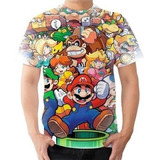 Camiseta Camisa Super Mario Bros Personagens Envio Imediato