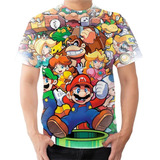 Camiseta Camisa Super Mario Nitendo Video Game Turma