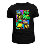 Camiseta Camisa Tartarugas Ninja Infantil Algodão Penteado