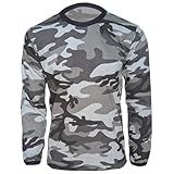 Camiseta Camuflada Urbano Manga Longa Cinza Choque 100% Algodão (as2, Alpha, L, Regular)