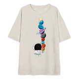 Camiseta Casual Divertida Planetas