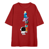 Camiseta Casual Divertida Planetas