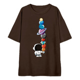 Camiseta Casual Divertida Planetas