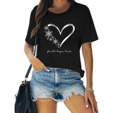 Camiseta Casual Feminina De