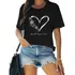 Camiseta Casual Feminina De Floco De Neve Fé Esperança Amor 