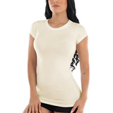 Camiseta Casual Feminina Gola