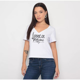 Camiseta Com Inscricao Branca