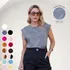 Camiseta Com Ombreira Moda Feminina Blusa Regata Básica 