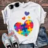 Camiseta Coração Quebra Cabeça Autismo Autista Blusa Top